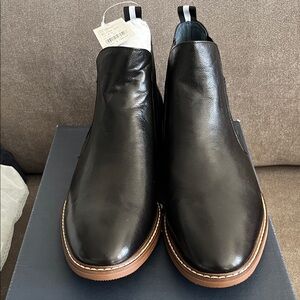 Original Penguin Black Leather Ankle Boots